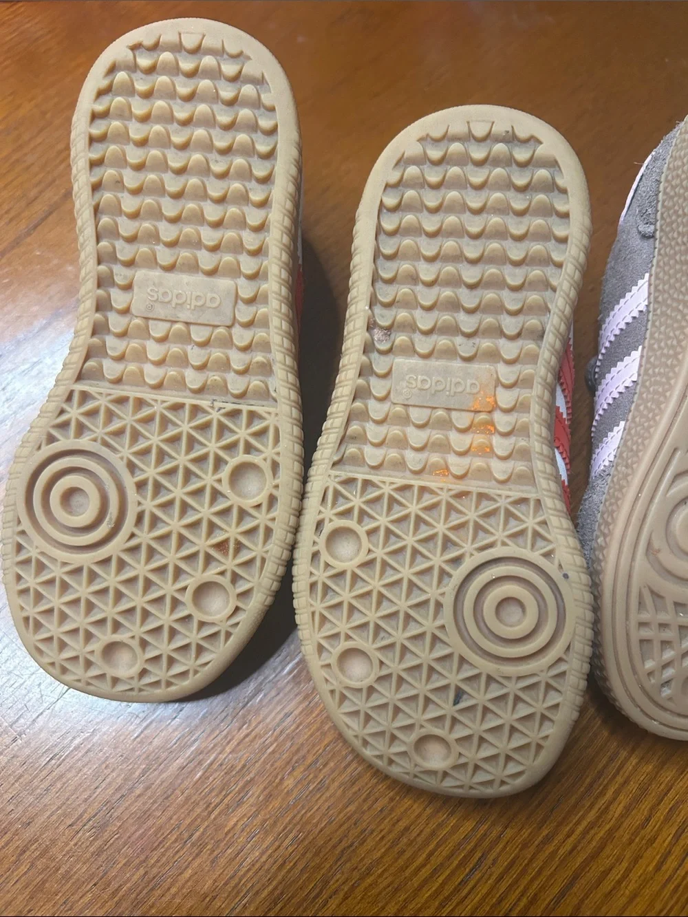 adidas Kids Two-Pair Sneakers in Brown/Pink and White/Red
